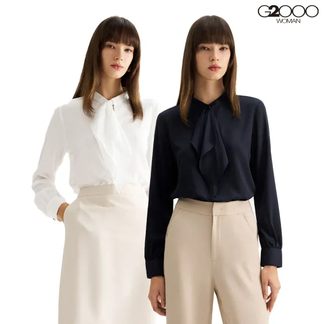 【G2000】可拆式領巾長袖休閒上衣(3款可選)