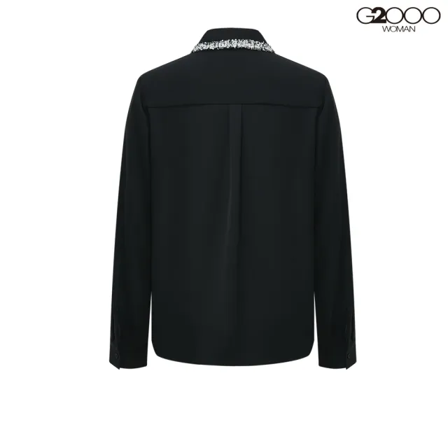 【G2000】女款 襯衫領休閒上衣-黑色(4124110899)
