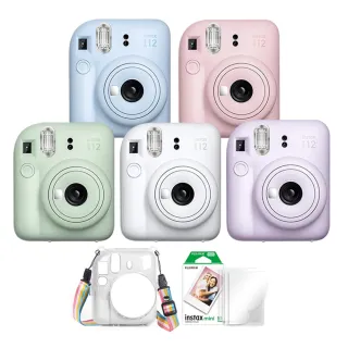 【FUJIFILM 富士軟片】instax mini 12 拍立得相機 原廠公司貨(送水晶殼20張底片組合)