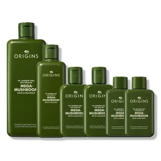 【ORIGINS 品木宣言】水嫩透亮靈芝寵粉組(靈芝水400ml+200ml+100mlx2+50mlx2/保濕/穩膚/舒緩/加大容量)