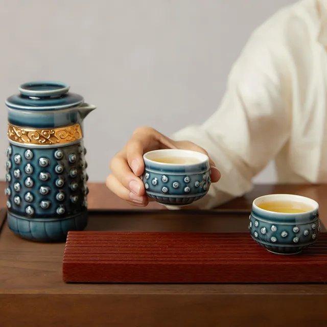 【乾唐軒】乾坤泡茶器 /(一壺+二杯 / 鎏金 /2色)