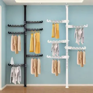 【小不記】五翅膀/免打孔/伸縮衣帽架/頂天立地衣架(曬衣架 掛衣架 衣帽架 置衣架 晾衣架 衣架)