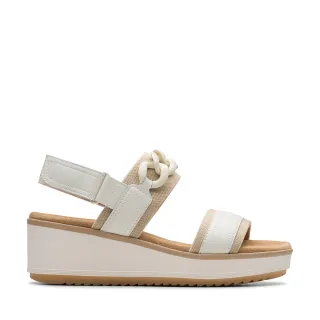 【Clarks】女鞋 Wrenly Eve 鏈條裝飾時尚楔型厚底涼鞋(CLF82086S)