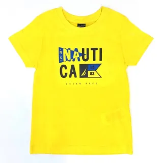【NAUTICA KIDS】小男童黃底旗幟印花T恤 3-7歲(Nautica kids T恤 小男童尺寸)