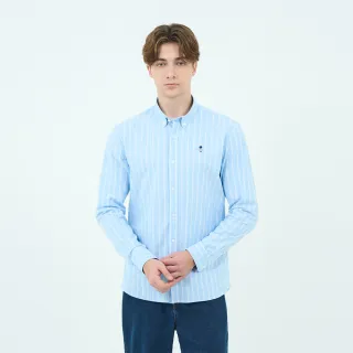 【GIORDANO 佐丹奴】男裝彈力牛津紡襯衫 Blue Classics系列(71 藍X白)