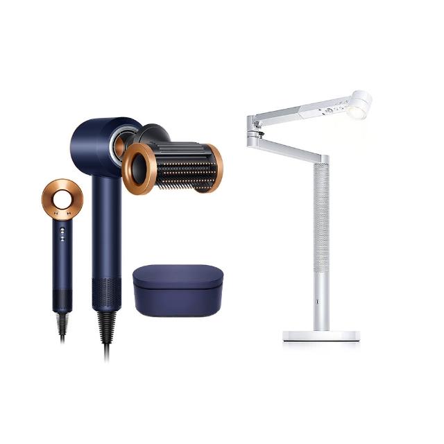 【dyson 戴森】HD15 吹風機(普魯士藍禮盒版) + 桌燈 檯燈(白色)(超值組)