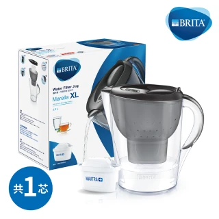 【BRITA】官方直營 Marella 3.5L馬利拉濾水壺_曜石黑(內含1入濾芯)