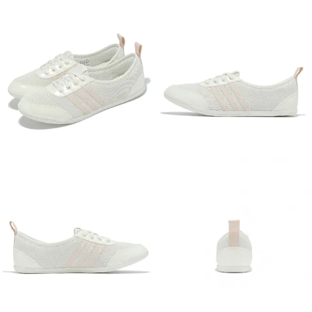 【adidas 愛迪達】休閒鞋 Diona Ballet 女鞋 粉 米白 珠光 芭蕾舞 (JR7317)