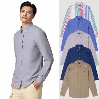 【RALPH LAUREN】RL POLO 經典刺繡小馬長袖襯衫 上衣-多色組合(亞麻布料/CLASSIC FIT/平輸品/)