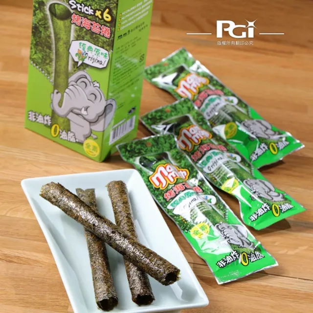 【MM象】泰式烤海苔捲2.5g*6入(原味/魷魚風味/酷辣香味)
