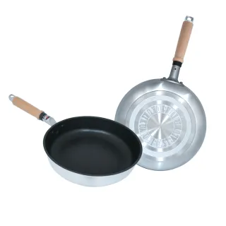 【日本北陸hokua】日本製Mystar輕量級不沾黑金鋼平底鍋24cm(可用金屬鍋鏟烹飪)