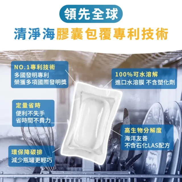 【清淨海】全效洗碗膠囊-除油淨味 3入(零添加/寶寶友善/亮碟軟水/全機型/洗碗錠/凝珠/環保配方/鳳梨酵素)