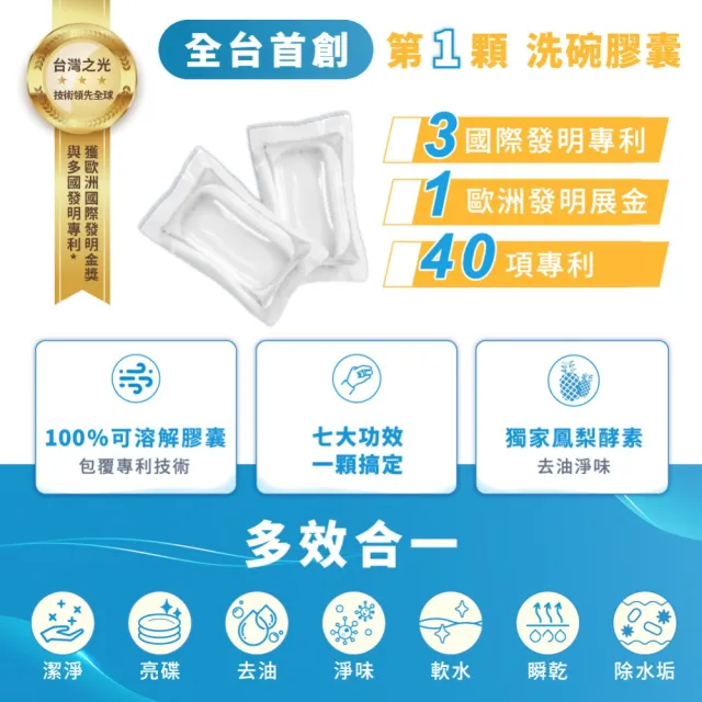【清淨海】全效洗碗膠囊-除油淨味 2入(零添加/寶寶友善/亮碟軟水/全機型/洗碗錠/凝珠/環保配方/鳳梨酵素)