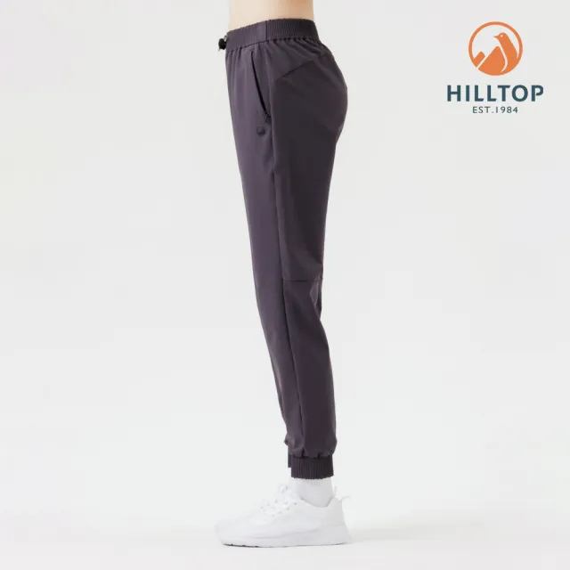 【Hilltop 山頂鳥】抗UV吸濕快乾彈性縮口長褲 女款 黑｜PS07XFQ8ECA0
