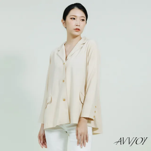 【AVVJOY 艾薇卓爾】輕薄西裝外套(大衣 外套 小西裝 西裝女 外套女 西裝外套 百搭外套 KC0001WT)