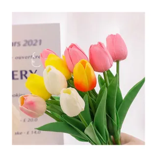 仿真鬱金香花朵3朵送花套(生日 派對 母親節 情人節 求婚告白 七夕 畢業 送禮 小禮物 氣球 居家 布置)