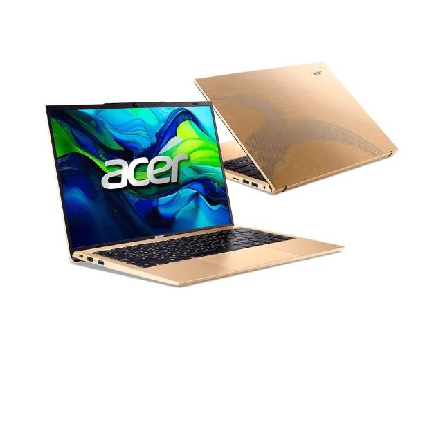 Acer 宏碁 Aspire Lite AL14-52M 金色筆電搭載 Intel i5-1334U 處理器，Windows 11 Home 系統，內建 HD Graphics 顯示卡，1920 x 1200 解析度，支援 DDR5 8GB 記憶體，32GB 最高擴充，固態硬碟儲存，USB Type-C、DisplayPort、HDMI 等多種連線埠，並具備 2M FHD 網路攝影機與 58Wh 電池容量，適合日常使用與延保需求。