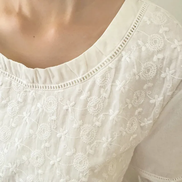 【Hana Mokuba】花木馬日系女裝刺繡花布綁帶收口上衣(造型上衣)
