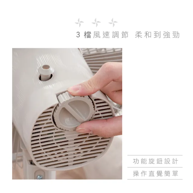 【KINYO】14吋旋鈕式循環升降風扇/AC循環扇(適用4-10坪空間/可升降/左右擺頭/三段風速 ACF-013)