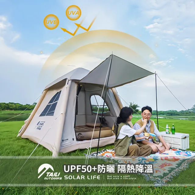 【TAI LI 太力】5.1m☆雲璐全自動充氣帳 3-4人帳(氣柱帳 全自動帳篷 免搭建帳篷 3-4人帳 充氣速搭帳)