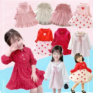 【安朵童舖】現貨韓系小洋裝女童長袖連身裙紗裙新年服可愛短裙兒童洋裝裙子(128/07/22/036/017A)