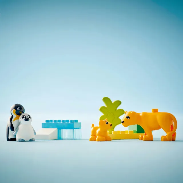 【LEGO 樂高】得寶系列 10442 野生動物家庭：企鵝和獅子(動物玩具 幼兒積木 兒童玩具 學習積木 禮物)