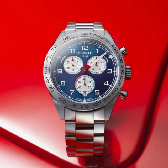 【TISSOT 天梭】PRS516 CHRONOGRAPH 三眼計時腕錶 錶 手錶 送禮 (T1316171104200)