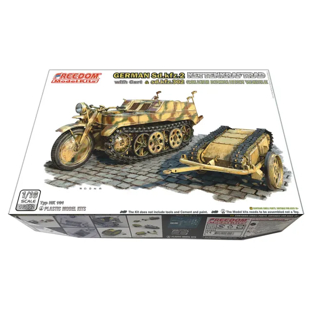 【PowerFalcon】Freedom 1/16 德軍Sd.kfz.2履帶車&哥利亞遙控炸彈(16002 二戰模型 模型收藏 軍事模型)