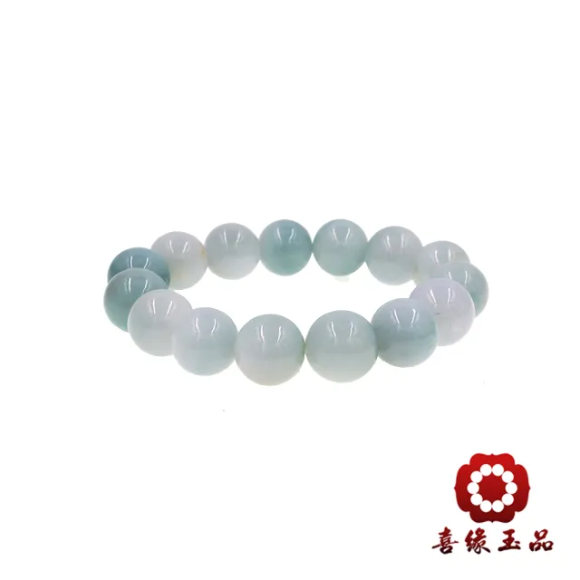 【喜緣玉品】天然翡翠A貨 圓滿凝珠 手珠-僅此一品(開運風水)(直)