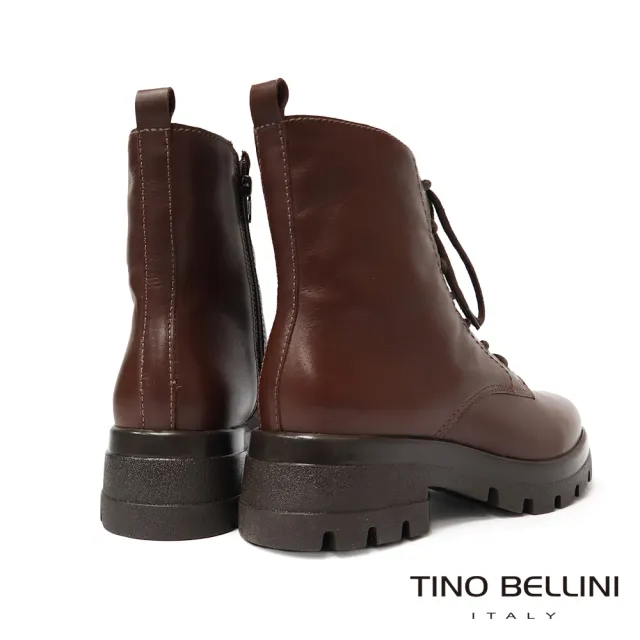 【TINO BELLINI 貝里尼】巴西進口 個性帥氣綁帶短靴FWNV030-6(咖啡)