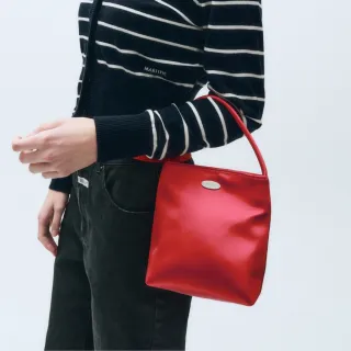 【MARITHE FRANCOIS GIRBAUD】官方旗艦 常規LOGO緞面迷你手提包 MFG(紅色)