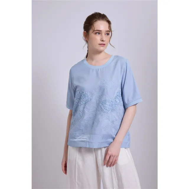 【SuperWands】義式精繡極細柔天絲上衣