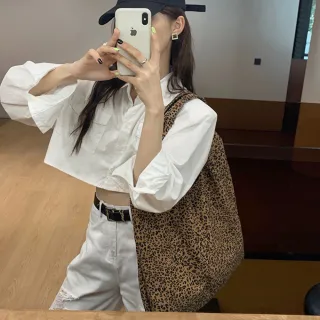 【LEESA】雙11 尼龍包包\腋下包\豹紋包包\購物袋\休閒大包\單肩大包\輕便包包\大容量手提包\托 