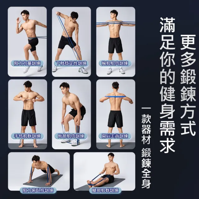 【生活嚴選】拉力帶-健身套組(健身彈力帶 拉力帶 彈力帶 阻力帶 瑜珈拉伸帶 保固半年)