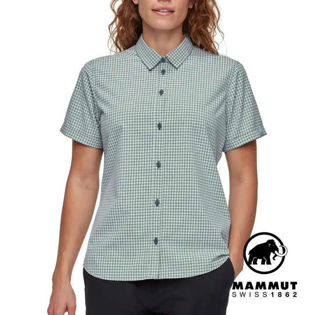 【Mammut 長毛象官方直營】Aada Shirt 輕盈防曬柔軟短袖襯衫 女款 地層灰藍/銀鼠尾草 #1015-01240