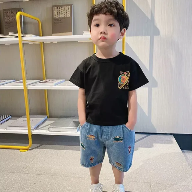 【安朵童舖】現貨韓版兒童牛仔短褲男童薄款帥氣牛仔五分褲男童洋氣牛仔中褲(21)