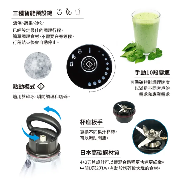 【Bianco di puro 彼安特】VASE全營養智慧型調理機 贈-真空機+10入真空保鮮袋(營養調理機)