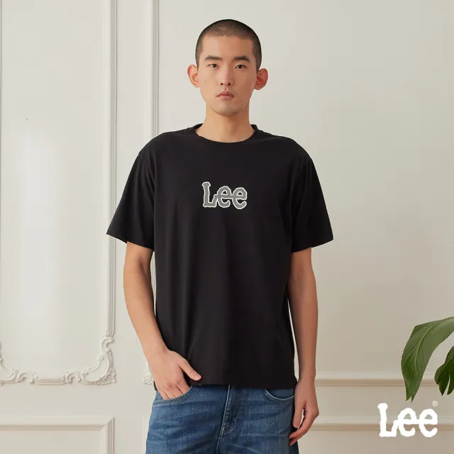 【Lee】男款 短袖T恤 / 描邊大LOGO 共3色 舒適版型(LB502018743 / LB50201897W / LB502018K11)