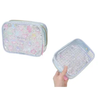 【小禮堂】雙11 Sanrio 三麗鷗 美樂蒂 50周年紀念 透明收納包 滿版款(平輸品)