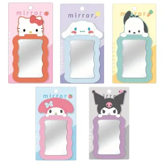 【小禮堂】Sanrio 三麗鷗 造型手拿隨身鏡 波浪款 Kitty 美樂蒂 酷洛米 布丁狗 大耳狗(平輸品)