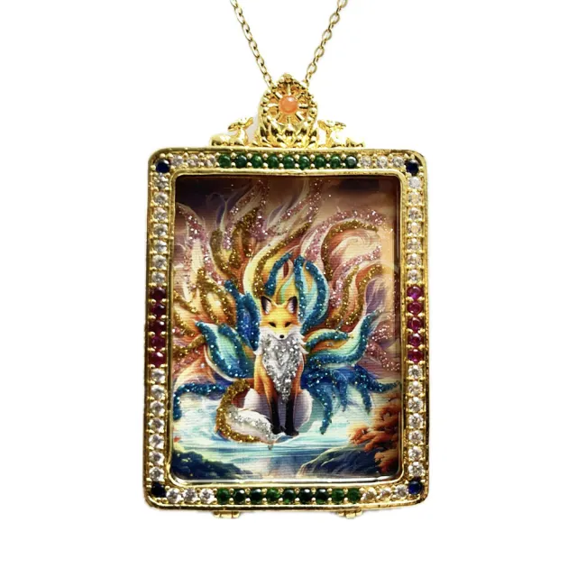 【藏古祥館】狐仙唐卡A0013(狐仙 唐卡 平安 吉祥 桃花 人緣)