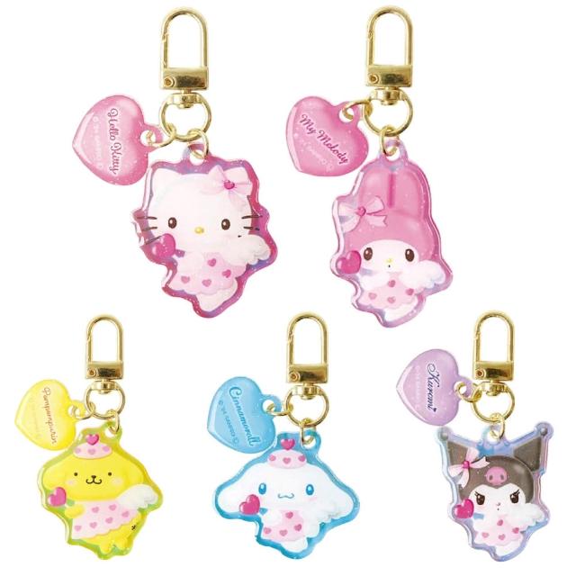 【小禮堂】Sanrio 三麗鷗 PVC極光造型吊飾 Cupid Kitty 美樂蒂 大耳狗 布丁狗(平輸品)