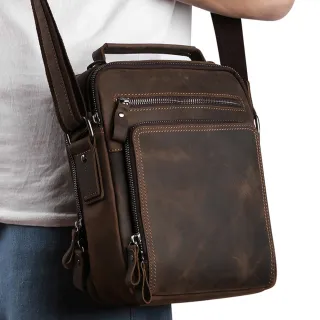 【MoonDy】交換禮物 男士包包 男包 真皮包包 斜背包 牛皮斜背包 郵差包 男朋友禮物 爸爸禮物 男生包