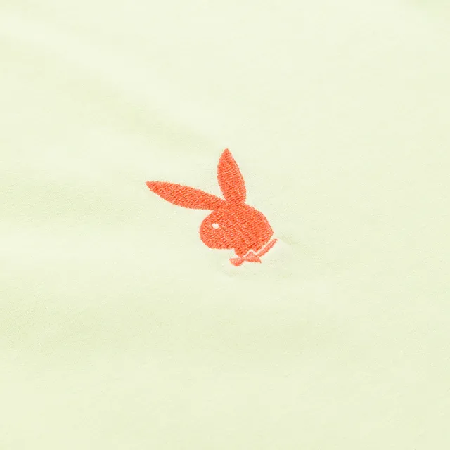 【PLAYBOY】簡約短版刺繡T-SHIRT(透明黃色)