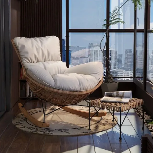 【XYG】搖椅躺椅搖搖椅加大加寬藤編懶人沙發休閒椅客廳成人躺椅(搖椅/躺椅/休閒椅/沙發椅)