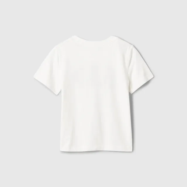 【GAP】男幼童裝 Logo純棉印花圓領短袖T恤-白色(609749)