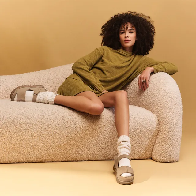 【UGG】涼鞋女鞋 真皮涼鞋 厚底鞋 經典款 Goldenstar Hi 沙色 UG1167356SAN
