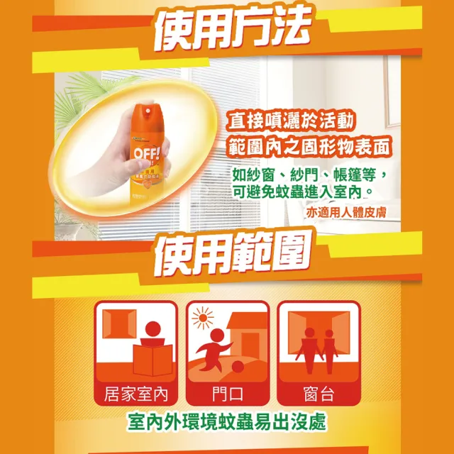 【OFF 歐護】家庭用噴霧式防蚊液180ml(箱購共12瓶)