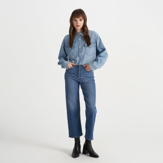 【LEVIS】女款 RIBCAGE 超高腰牛仔褲 直筒 丹寧 Performance Warm 保暖褲  熱賣單品 72693-0228