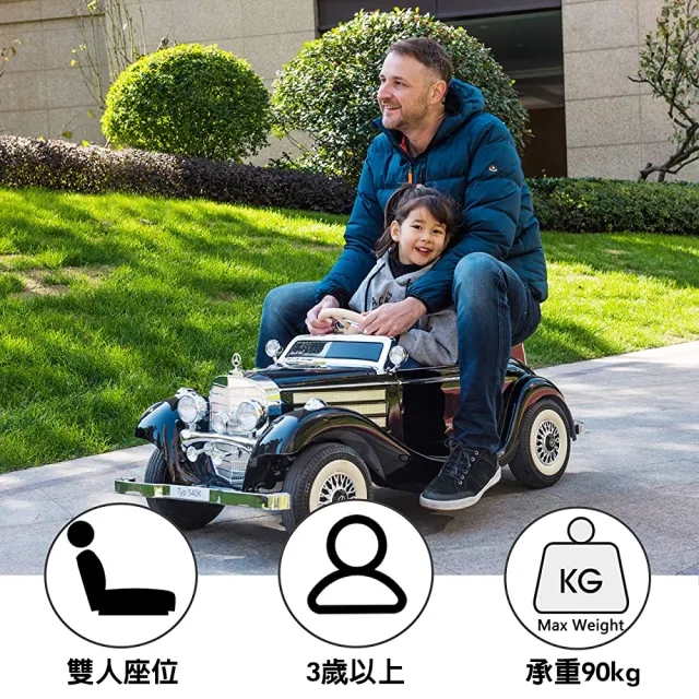 【聰明媽咪電動車】賓士 經典復古老爺車 540K原廠授權 四驅兒童電動車(YSA200 3色可選)